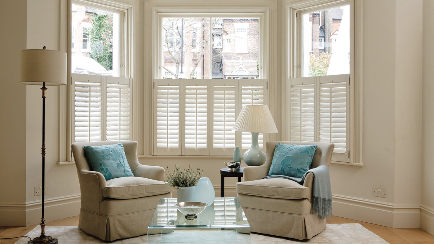 Closed Cafe Style Shutters in a Living Room