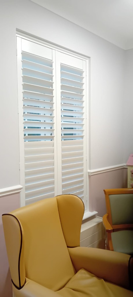 Shutters in a care home resident's bedroom