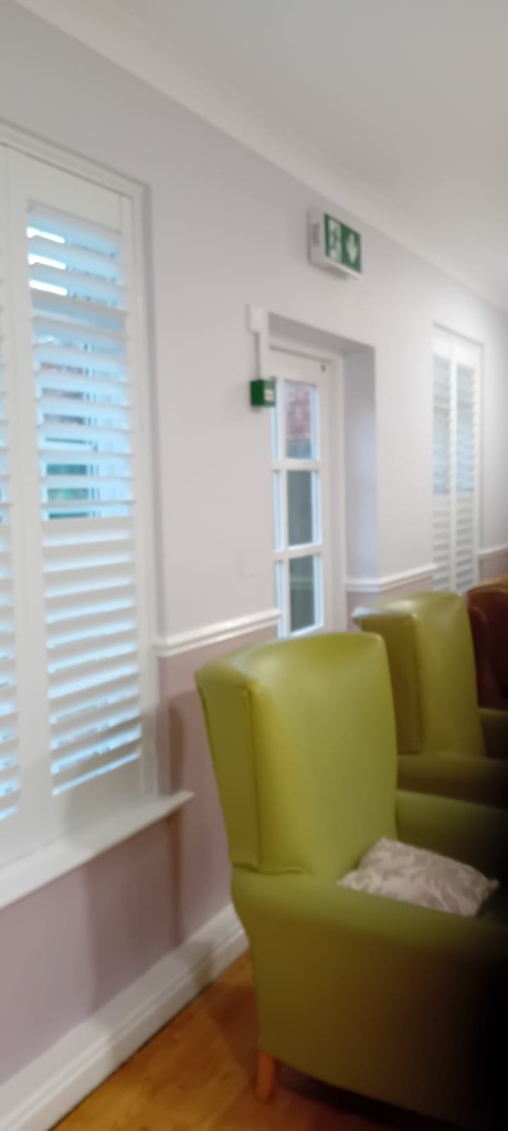 Shutters in a care home corridor