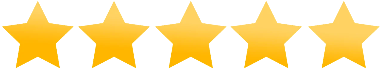 Five Gold Stars representing our customer reviews