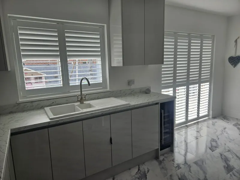 Plantation shutters in a Grimsby kitchen