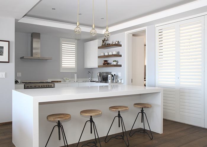 Portchester Aluminium Shutters in a modern kitchen