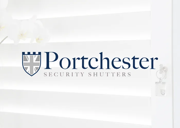 The Portchester Shutters logo, showing the Shutter locking mechanism