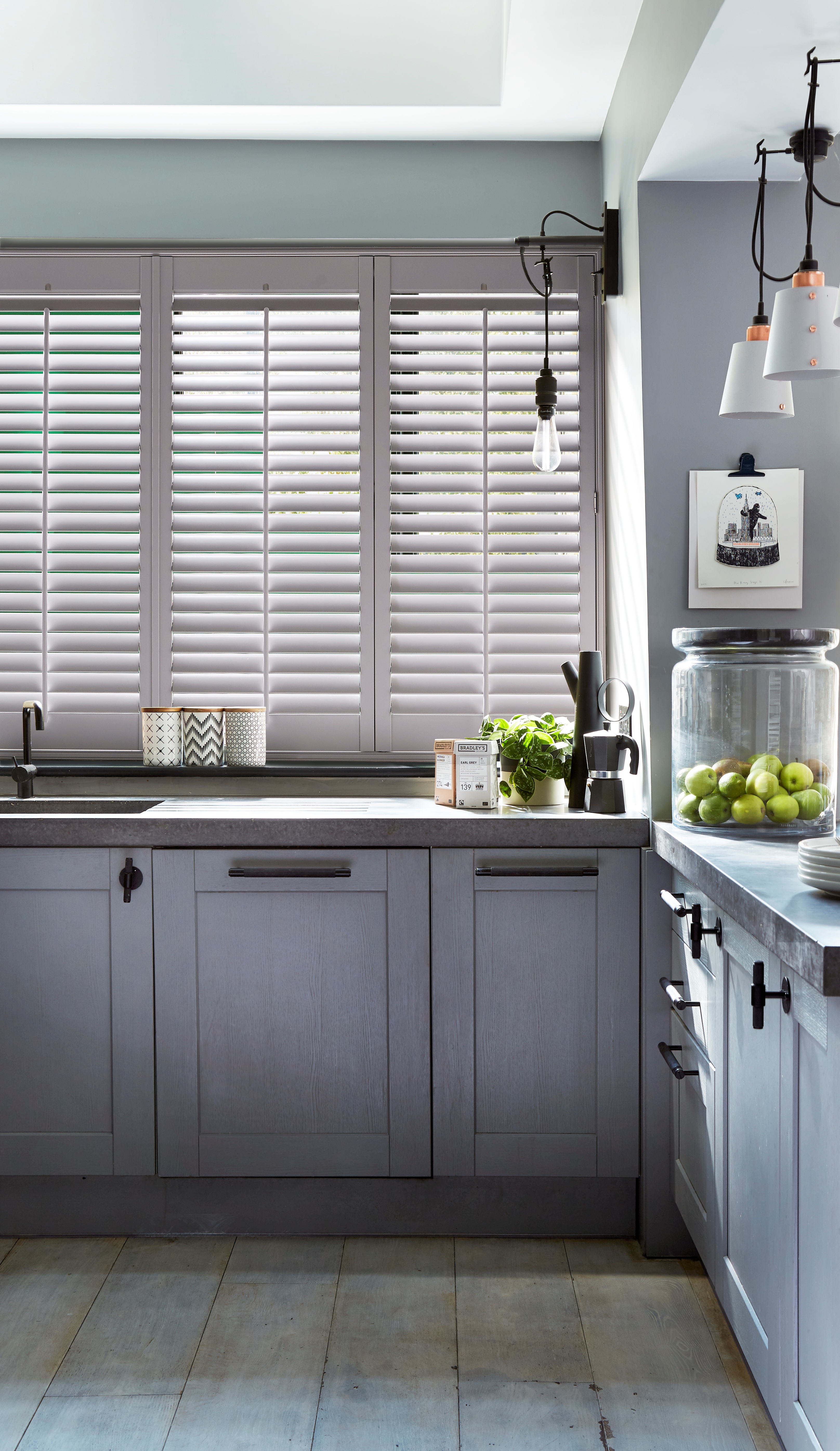 Heat resistant Shutters in a Kitchen, closed
