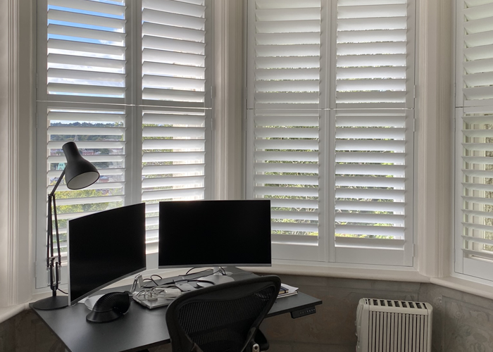 Worcester Shutters in a home office setting