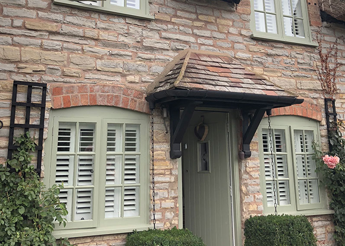 Worcester Shutters installed in a period property, viewed from outside