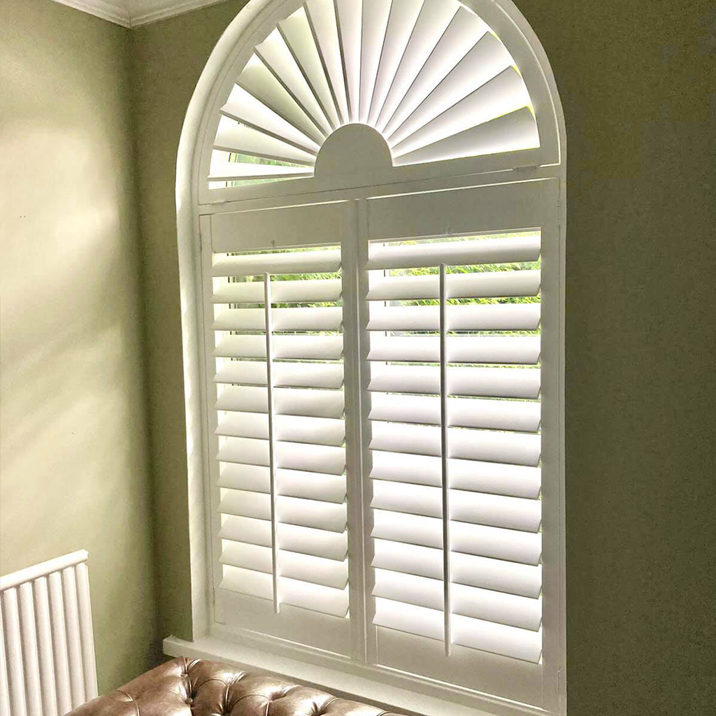 A customer photo of their shutter installation