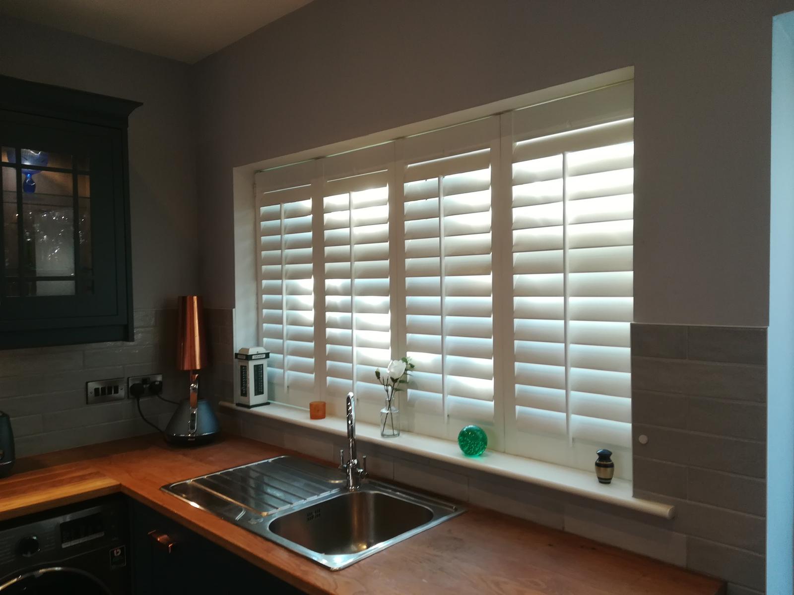 Full Height Waterproof Shutters in a Kitchen